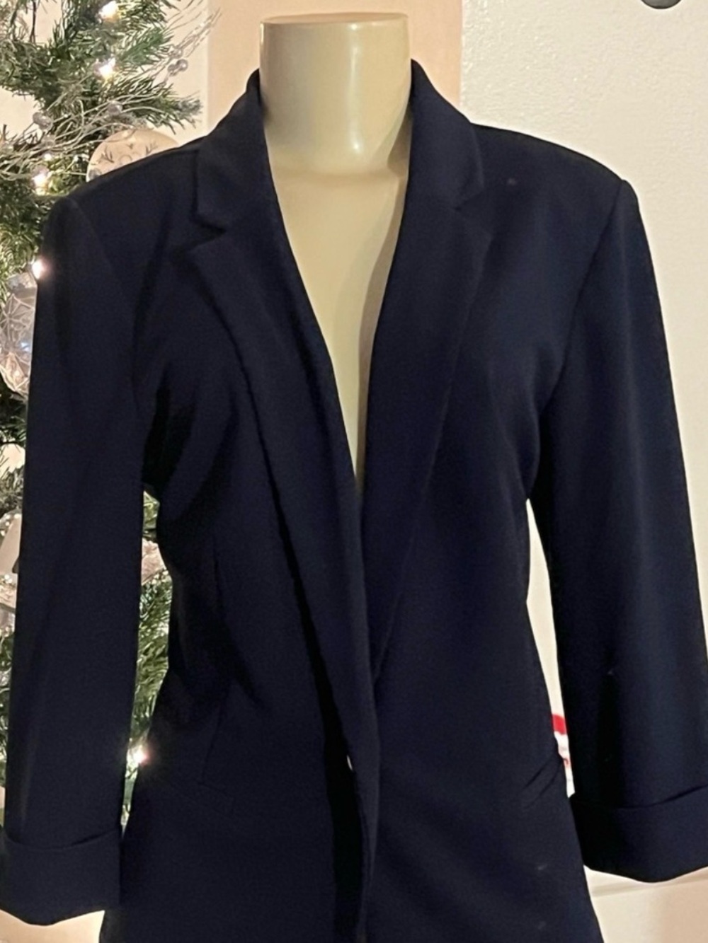 Women’s Open-Front Navy Blazer Jacket